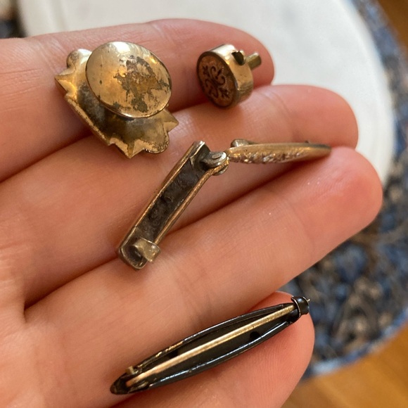 Antique Victorian & Edwardian Parts/Repair Lot, Taille D’epargne Black Enamel - Picture 9 of 10